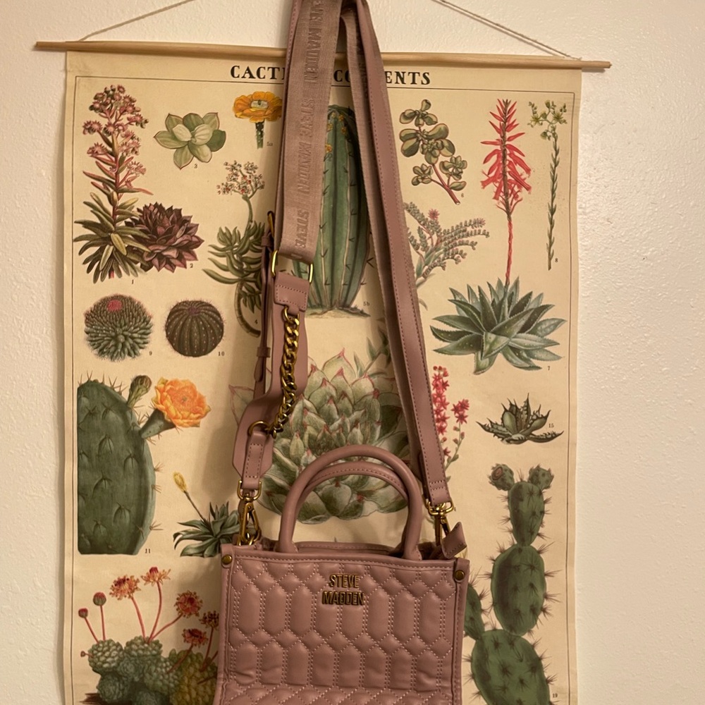 Steve Madden Quilted Pink Crossbody Bag